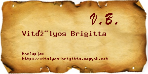 Vitályos Brigitta névjegykártya